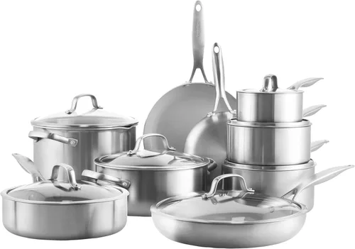 Miniatura 11 de GreenPan Venice Pro - Juego de 7 ollas y sartenes de cerámica saludable de acero inoxidable de tres capas, antiadherentes, sin PFAS, revestimiento