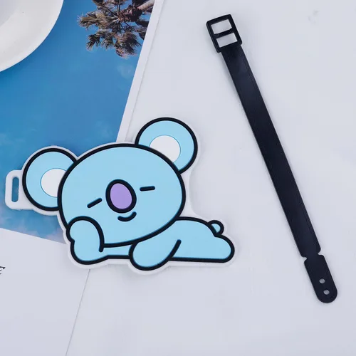Miniatura 5 de Kpop - Etiqueta de equipaje del ejército TATA Cooky MANG CHIMMY SHOOKY RJ KOYA con correa de cinturón de silicona, regalo 7