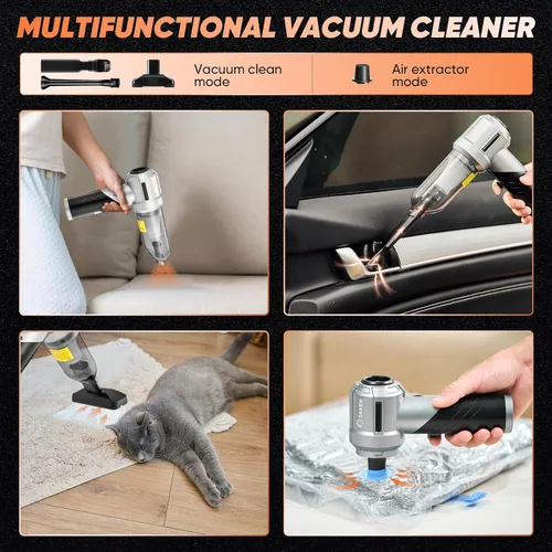 Miniatura 5 de Saker Aspirador portátil de mano inalámbrico portátil 17000PA plegable aspiradora de coche mini soplador de polvo con motor sin escobillas