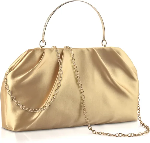Miniatura 15 de ERKOON Clutch Purse for Women Elegant Pleated Evening Bag Crossbody Shoulder Handbag Envelope Bag with 2 Detachable Chain