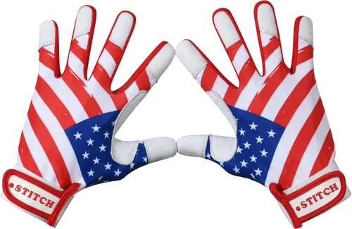 Miniatura 2 de Guantes de bateo Dot Stitch - Guantes de béisbol y sóftbol con bandera americana y bandera de EE. UU. para jóvenes, adultos y unisex Bandera