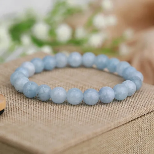 Miniatura 144 de Crystal Vibe Pulseras de cuentas de 0.315 in para mujeres y hombres, pulseras de cristal con piedras preciosas naturales, tamaño elástico ajustable