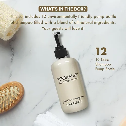 Miniatura 3 de Terra Pure Champú Colección Spa Servicios del hotel en botella con bomba 10.14 oz / 10.1 fl oz (caja de 12)