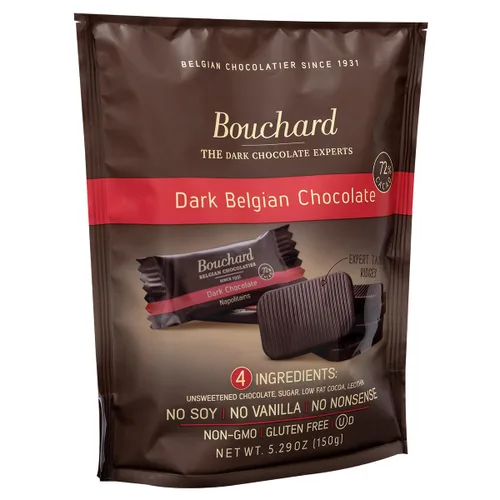 Miniatura 4 de Chocolate Belga Oscuro Premium Bouchard con 72% Cacao (150g / 5.29 OZ)