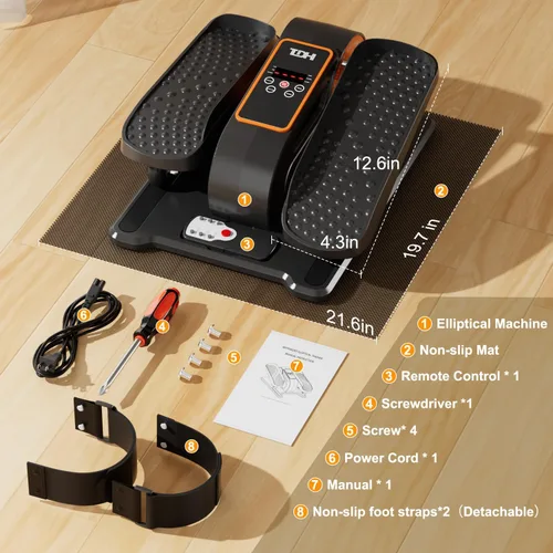 Miniatura 8 de TDH Under Desk Elliptical Machine,Electric Leg Exerciser as Seen on Tv for Seniors Adults,Portable Quiet Pedal Exerciser While Sitting with 12