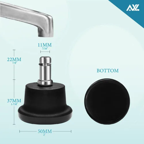 Miniatura 2 de AXL Bell Glides - Taburete giratorio para silla de oficina de perfil bajo para ruedas fijas estacionarias, juego de 5