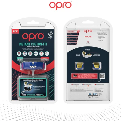 Miniatura 7 de OPRO Protector bucal instantáneo de ajuste personalizado, comodidad y ajuste a nivel de dentista - Protector bucal moldeable para fútbol americano
