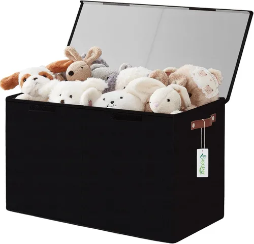 Miniatura 13 de Bagnizer Caja grande de almacenamiento de juguetes con tapas, organizador plegable y resistente de almacenamiento para bebés, para niños, niñas