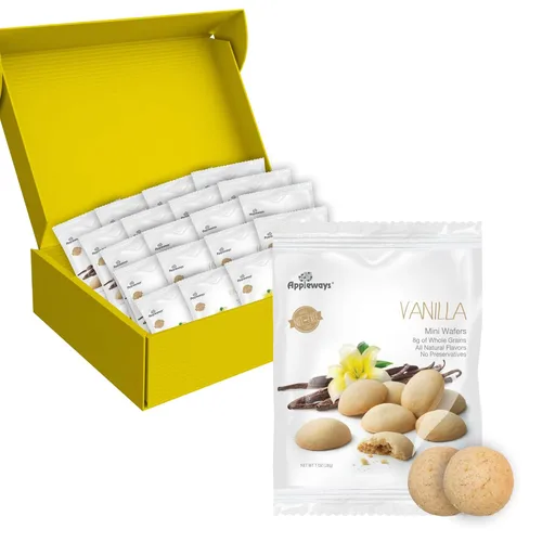 Miniatura 8 de Appleways Mini galletas de obleas de vainilla, 1.0 onzas cada una, 108 unidades, paquetes individuales de obleas de vainilla, mini galletas sin