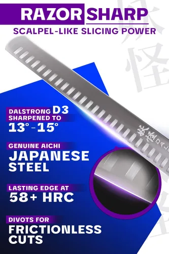 Miniatura 2 de Dalstrong Cuchillo para Rebanar y Trinchar - Rebanador de 12 pulgadas - Serie Phantom - Acero Japonés AUS8 de Alto Carbono - Mango de Pakkawood