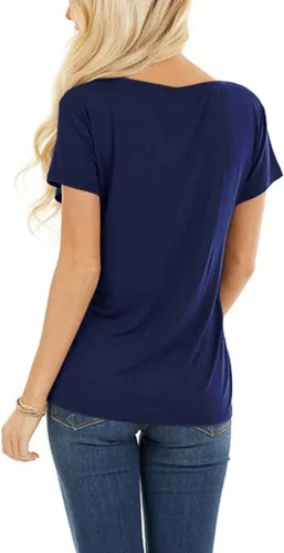 Miniatura 3 de Blusa de manga corta para mujer, cuello redondo, temperamento, para verano, ajustada, con estampado de Pascua