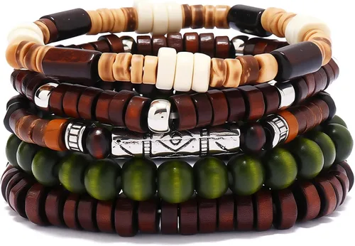 Miniatura 10 de Pulsera Gótica Ajustable de Cuero Trenzado Punk Multicapa de Estilo Grunge, Conjunto de Pulseras Emo con Brazalete de Metal, Envoltura