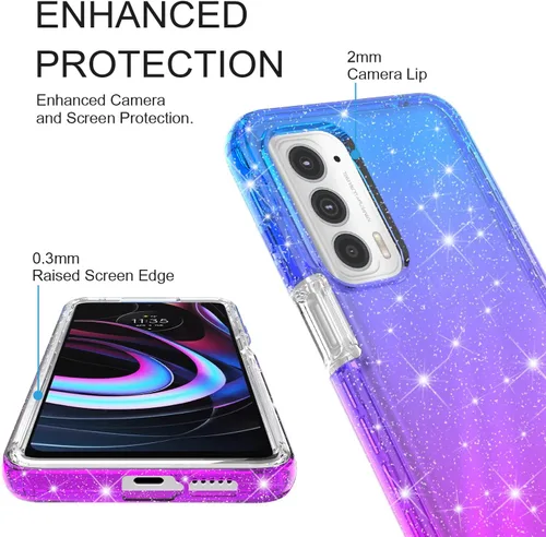 Miniatura 3 de Cpm- Funda híbrida con purpurina para Samsung Galaxy A23, con purpurina híbrida, color degradado para Samsung Galaxy A23 (azul/morado)
