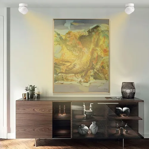 Miniatura 6 de Foco de techo LED de 12 W, luz direccional de rotación de 360°, 3000 K, blanco cálido, lámpara de pared para pasillo, galería, sala de estar/blanco