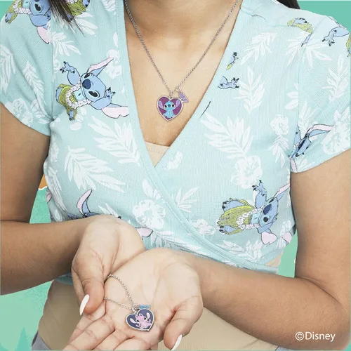 Miniatura 3 de Disney Lilo & Stitch - Juego de 2 collares de mejores amigas con dije de BFF y Stitch, con licencia