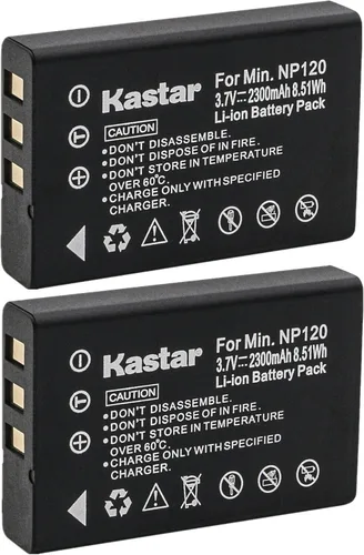 Kastar Batería de repuesto para cámara digital Fujifilm NP-120, NP-120B, FNP120, TOSHIBA NP-120, PX1657, PENTAX D-LI7, RICOH DB-43, CONTAX BP-1500S,