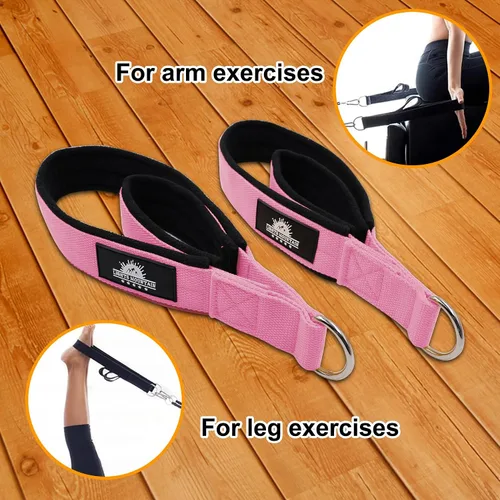 Miniatura 5 de 1 par de correas de doble bucle de Pilates para Reformer Fitness D-Ring Straps Handle Yoga Ejercicio Accesorios para el gimnasio en casa