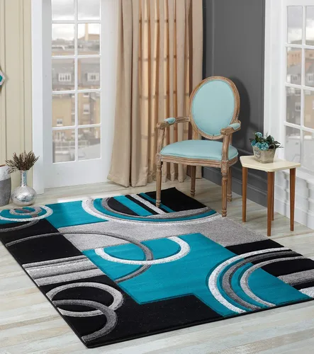 Miniatura 9 de Glory Rugs - Tapete moderno suave tallado a mano, alfombra contemporánea con textura mullida prémium para interior, sala de estar, comedor y Marrón