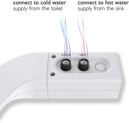 Miniatura 7 de BIDETbidet - Accesorio de bidé ultradelgado reversible para agua caliente izquierda/derecha con control de temperatura, juego de pomos