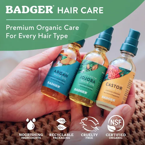 Miniatura 4 de Badger Aceite orgánico para el cabello de jojoba y tratamiento para el cuero cabelludo seco, calmante e hidratante, aceite de cuero cabelludo seco