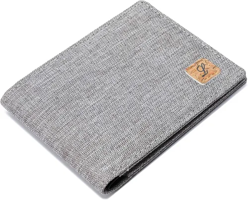 Miniatura 5 de Cartera de tela minimalista con bloqueo RFID plegable