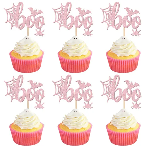 Miniatura 20 de 30 piezas de adornos para cupcakes con purpurina – Púas de cupcakes de Halloween para niños, cumpleaños, festival, fiesta, decoración de pasteles