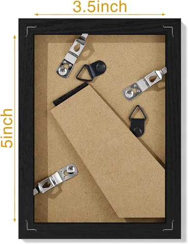 Miniatura 3 de Vittanly Marco de fotos de 3.5 x 5 pulgadas, material prémium con plexiglás inastillable, marco de fotos para pared o mesa, color negro, paquete de 1