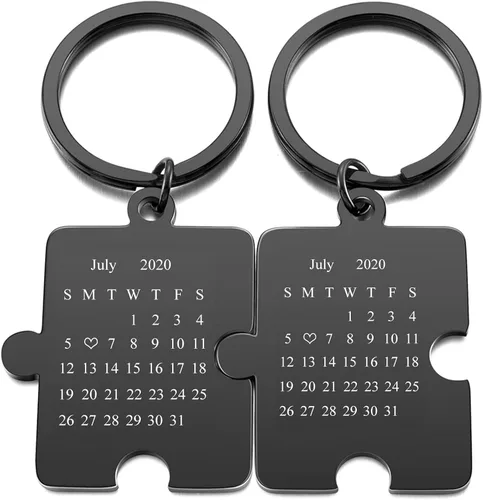 Miniatura 4 de PiercingJ Llavero de calendario de fotos personalizado a juego para parejas amigos día de San Valentín 1 unidad2 llaveros