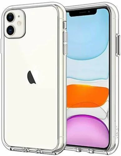 JETech - Funda para iPhone 11 de 6.1 pulgadas, cubierta de parachoques a prueba de golpes que no se pone amarilla, parte trasera transparente