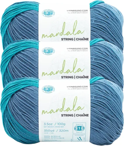 Miniatura 7 de Lion Brand Yarn Hilo Mandala String, Hilo Fingering para Tejer y Crochet, Acoustic, 1 Paquete