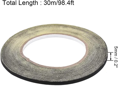Miniatura 2 de uxcell Cinta de tela de acetato de 0.197 in para portátil reparación de guitarra eléctrica auto cinta adhesiva de alta temperatura negro 98.4