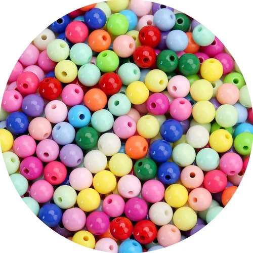 Miniatura 37 de BONNY BOXX 2000 piezas 4 mm cuentas redondas de acrílico de zafiro suave, bolas de plástico de chicle de burbujas, cuentas gruesas de bolas