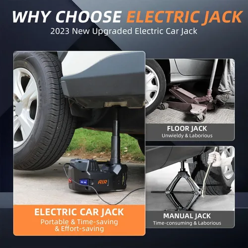 Miniatura 6 de STANDTALL Gato Eléctrico para Auto de Levantamiento Rápido, Seguro y Portátil con Inflador de Neumáticos y Luz LED, Juego Completo de Accesorios