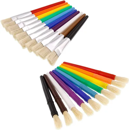 Miniatura 3 de U.S. Art Supply Juego de 20 pinceles de cerdas de cerdo surtidas, pinceles grandes y gruesos, pinceles de pintura para el aula para manualidades