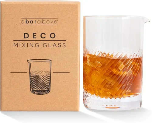 Miniatura 9 de A Bar Above Vaso de mezcla de cóctel de corte diamante, grueso, resistente para mezclar y remover cócteles, vaso mezclador de bebidas para juego