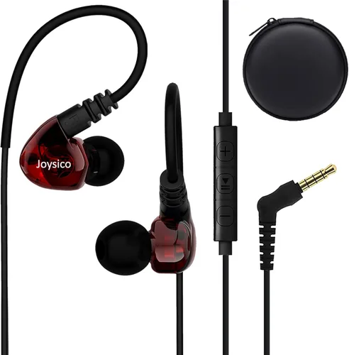 Joysico - Auriculares deportivos con cable sobre la oreja para niños, mujeres, orejas pequeñas, cómodas, con gancho para correr, ejercicio, trotar,