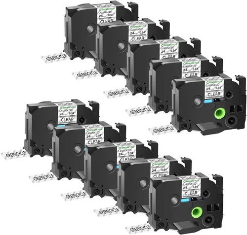 Miniatura 40 de GREENCYCLE TZe-111 - Cinta adhesiva transparente laminada de 0.23 pulgadas compatible con Brother P-Touch TZ-111 TZe111, cinta negra sobre