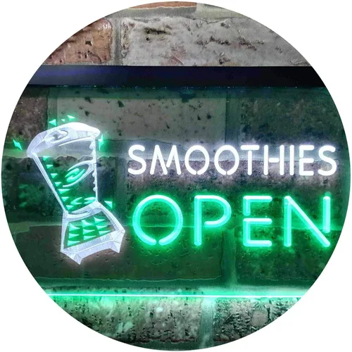 Miniatura 18 de ADVPRO Smoothies Open Shop - Letrero de neón LED de doble color, azul y rojo, 12 x 8.5 pulgadas, st6s32-i0264-br