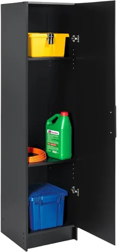 Prepac Elite - Armario de almacenamiento estrecho de madera de ingeniería de 65 pulgadas en color negro