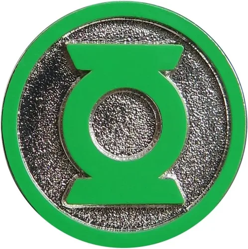 DC Comics Logotipo de color verde del perno de la solapa del peltre de la