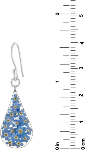 Miniatura 33 de Amazon Essentials Pendientes de plata de ley con forma de lágrima de flor prensada (anteriormente Amazon Collection)