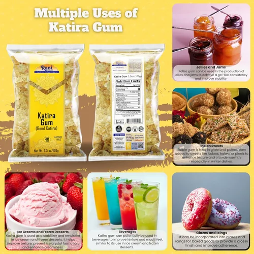 Miniatura 4 de Rani - Goma de mascar comestible entera (goma Goonder Tragacanth), 3.5 onzas (3.53 oz) ~ Todo natural, sin sal Vegano Sin colores Apto