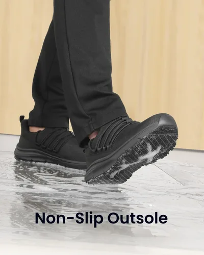 Miniatura 2 de VikoViren Zapatos de trabajo antideslizantes para hombre, para restaurante o servicio de alimentos, transpirables, ligeros, resistentes al agua