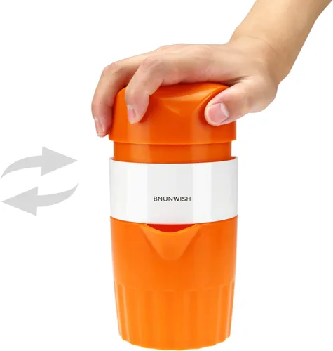 Miniatura 3 de Exprimidor de mano de naranja cítrica, exprimidor manual de prensa de rotación para limón, lima, pomelo con colador y recipiente, 2 tazas