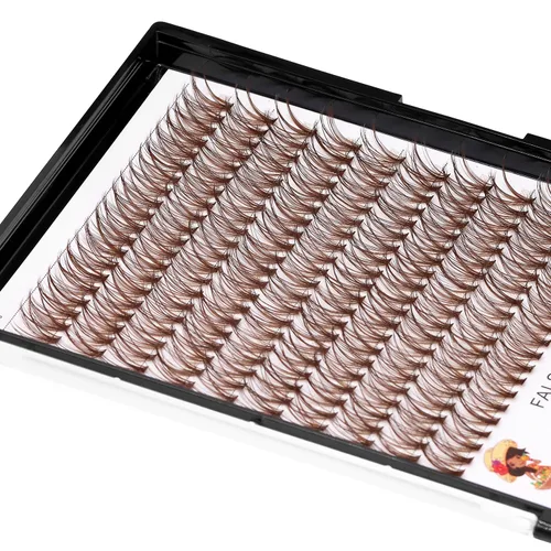 Miniatura 3 de Bandeja grande de 0.39 a 0.78 pulgadas para elegir 20 raíces, extensiones de pestañas de ojos de color marrón, pestañas postizas individuales