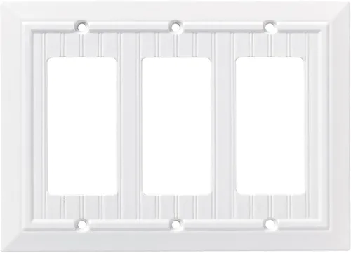 Franklin Brass Beadboard Clásico (Paquete de 1) Cubierta Decorativa para Interruptor de Luz Blanco Puro Placa de Pared de 2 Posiciones