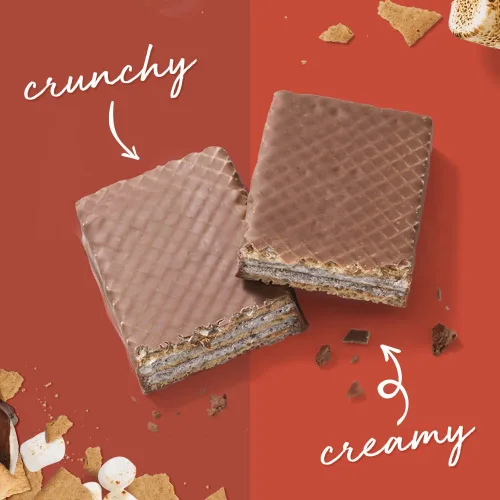Miniatura 7 de Barritas de proteína Power Crunch, snacks altos en proteínas con delicioso sabor, S'Mores, 1.4 onzas (12 unidades) (Paquete de 2)