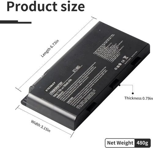 Miniatura 2 de BTY-M6D - Batería de repuesto para portátil MSI GT60 GT70 GX780R GX680 GX780 GT780R GT660R GT663R GX660 GT680R GT783R 11.1V 7800mAh Nuevo 9 celdas