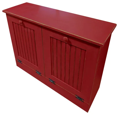 Miniatura 16 de Cubo doble de basura/Recipiente para papelera de reciclaje. Borgoña sólido