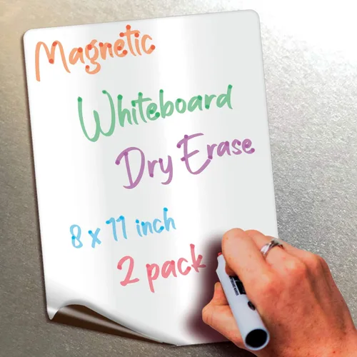 Miniatura 11 de iSYFIX Notas magnéticas de pizarra blanca de borrado en seco, 5.5 x 3.5 pulgadas, paquete de 6, rectangular, pizarra blanca magnética decorativa